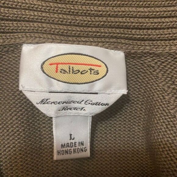 Talbots Green open Knit cardigan, size L - Picture 3 of 3